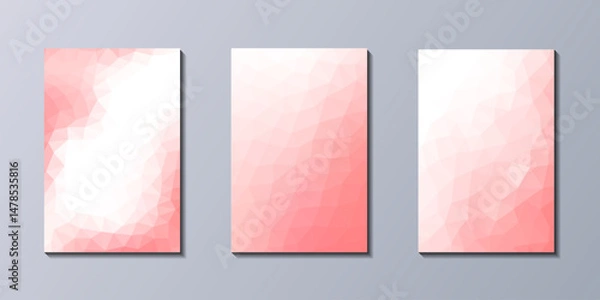 Obraz Pink Peach Background Vertical Abstract Geometric Low Poly Gradient Polygonal Vector Set