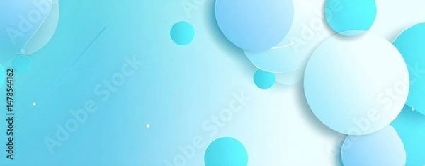 Fototapeta Abstract design of overlapping light blue circles