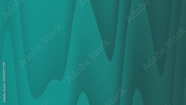 Fototapeta Teal wavy abstract background with gradient for design projects. Suitable for modern posters, websites, banners, and digital art creations.