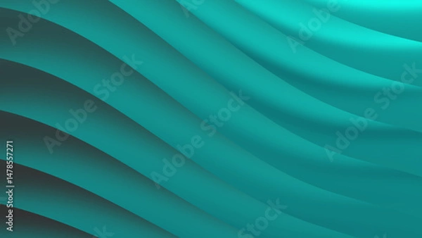 Fototapeta Teal wavy lines create a captivating abstract gradient background. Ideal for modern designs, web backgrounds, and artistic projects.