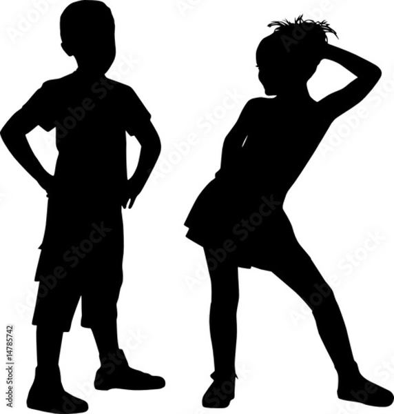 Obraz silhouette couple friends