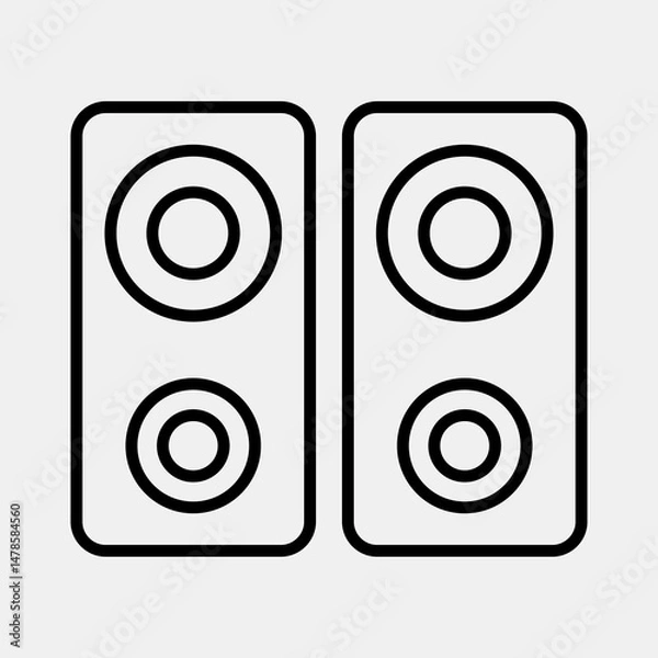 Fototapeta Icon music device. Computer components elements. Icon in line style.