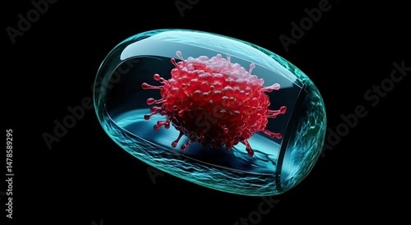 Fototapeta Virus Capsule with 3D Render.