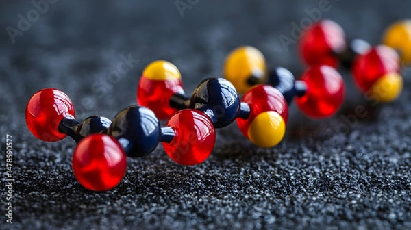 Obraz Colorful Molecular Model 3D Illustration