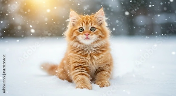 Obraz Winter's First Kitten