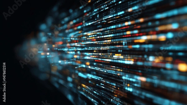 Fototapeta Abstract digital data stream technology background wallpaper high resolution image download free stock photo