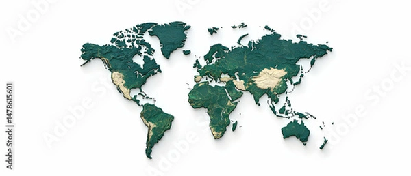 Obraz 3D Stylized World Map Illustration