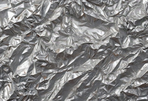 Obraz Abstract silver foil, crumpled texture, metallic sheen,  texture,  foil,  shiny