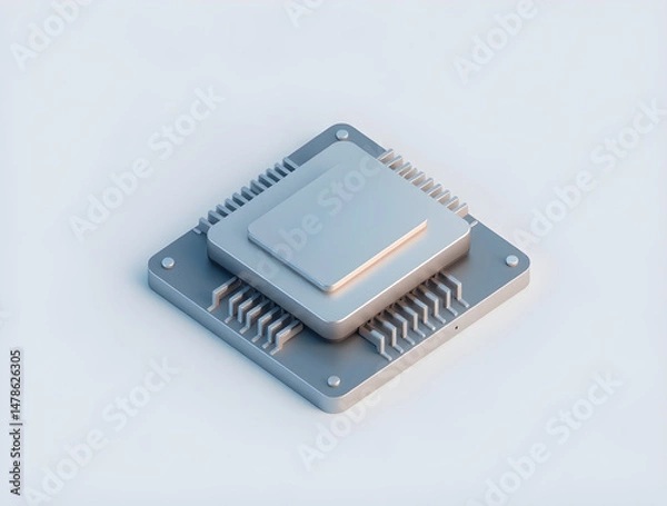 Fototapeta Modern cpu processor unit computing power representing artificial intelligence and advanced technology