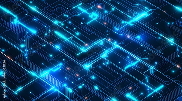 Fototapeta Exploring circuit board patterns digital realm visual art futuristic environment abstract concept