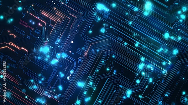 Fototapeta Exploring technology trends digital realm visual artwork circuit board environment abstract viewpoint circuit patterns