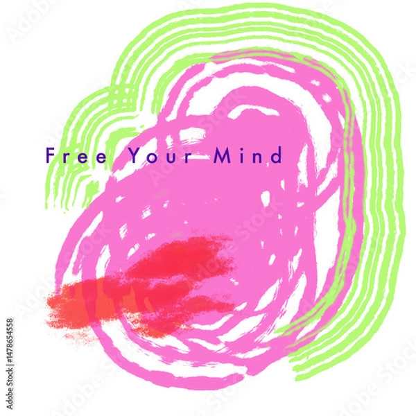 Obraz 抽象画風のシンプルでおしゃれなアイコンイラスト