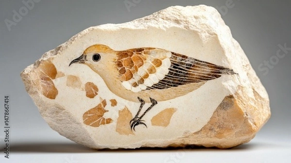 Obraz Stone Bird Mosaic: Ancient Avian Art
