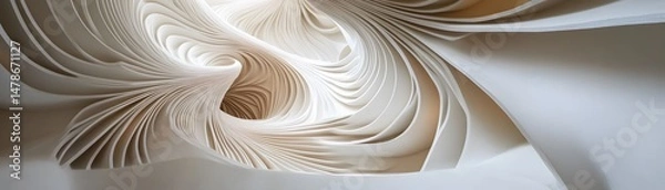Fototapeta Intricate paper folds create a swirling design.