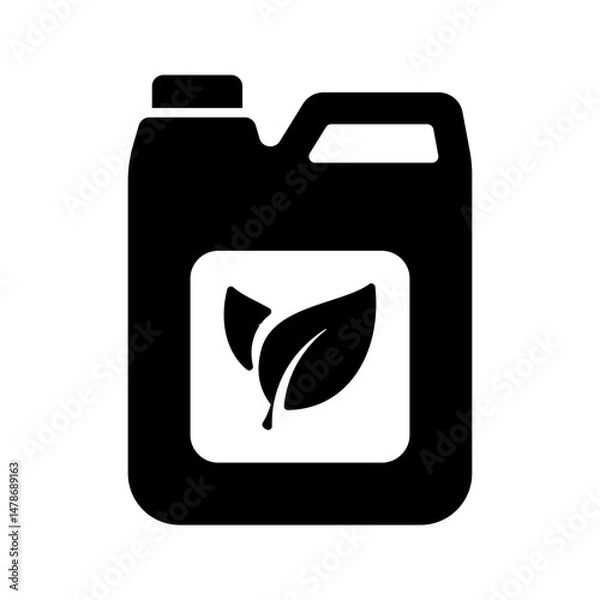 Fototapeta Simple canister of plant fertilizers icon isolated on white background.