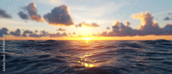 Obraz Golden Sunset Over Calm Ocean