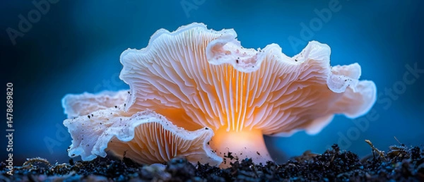 Obraz Illuminated Mushroom Cap In Nature