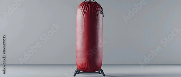 Obraz Red Cylindrical Object On Stand
