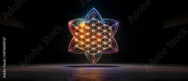 Obraz Glowing Multicolored Star Design