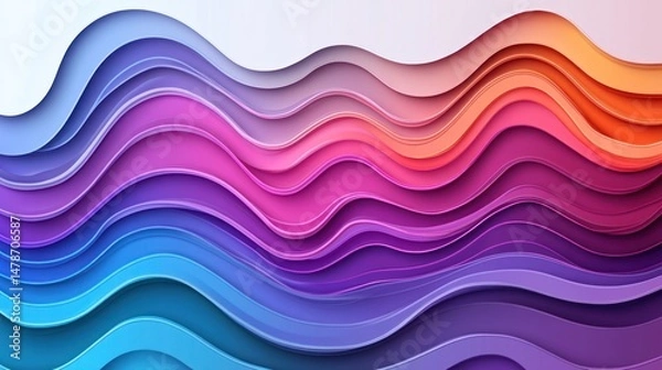 Fototapeta Colorful layered wavy abstract design (3)