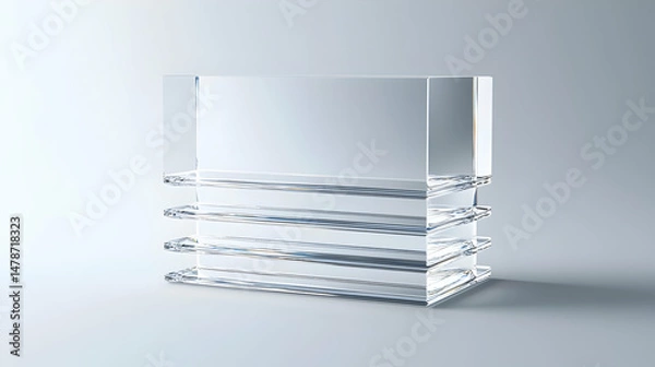 Fototapeta Transparent Rectangular Box With Water Levels