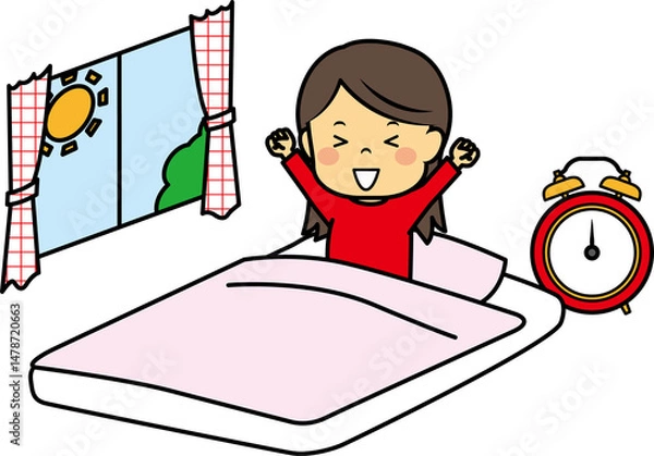 Obraz 気持ちよく起きた小学生女児