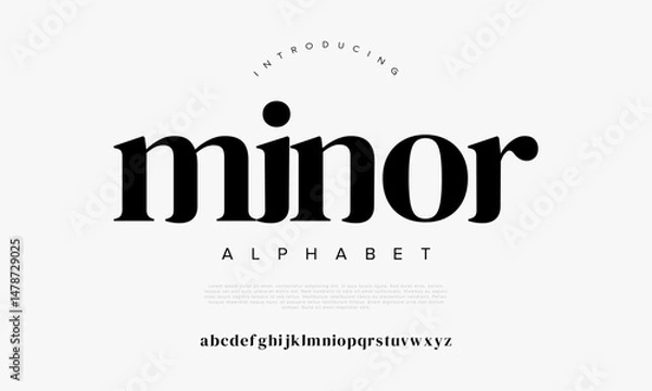 Fototapeta Simple yet bold sans-serif font with a modern minimalist touch, great for startups and digital design