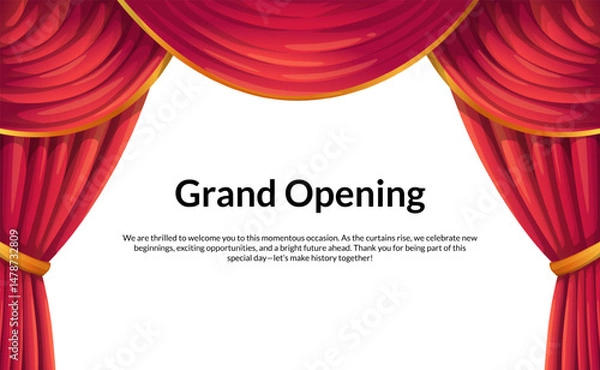 Obraz Grand Opening Stage Background with Curtain Reveal