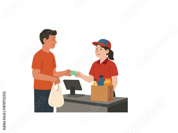 Obraz Flat Illustration of Transaction