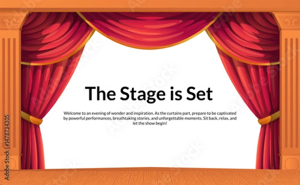 Obraz Theater Curtain Background with Dramatic Text Area