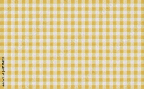 Obraz Pale yellow gingham fabric texture pattern.