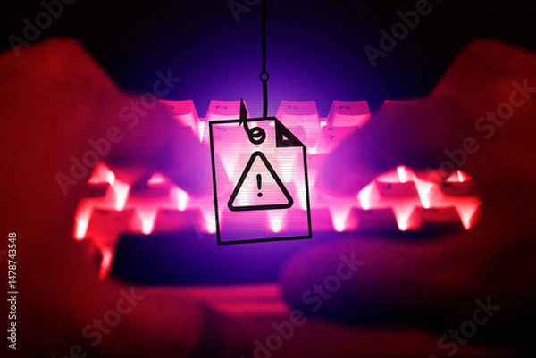 Fototapeta cyber crime phishing mail , security awareness training to protect important business data hacking