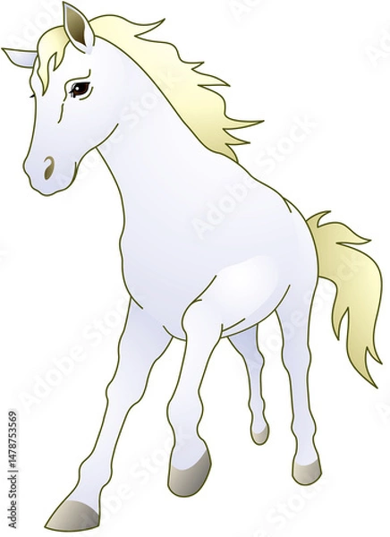 Obraz 駆ける馬　正面