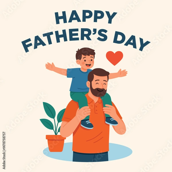 Fototapeta Happy Father's Day Vector Template