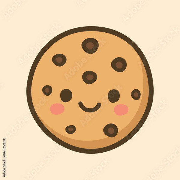 Fototapeta Kawaii Design Style Cookies Vector Template