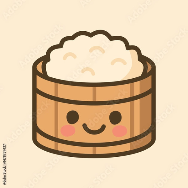 Fototapeta Kawaii Design Style Sticky Rice Vector Template