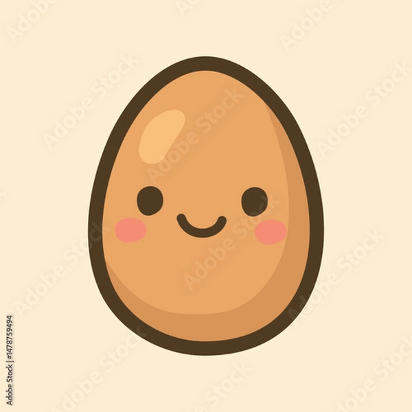 Fototapeta Kawaii Design Style Egg Vector Template