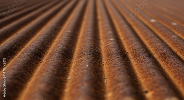 Fototapeta Rusty Corrugation: A Texture of Time