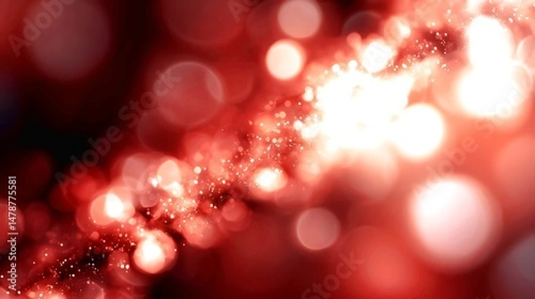 Fototapeta Abstract Red Bokeh Background Sparkling Bright Festive Holiday Design art glow warm fire heat blur  