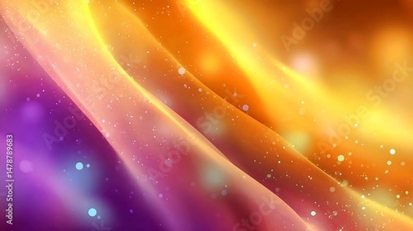 Fototapeta Abstract Orange Purple Gradient Background Shiny Waves Design art web soft card light flyer fluid   