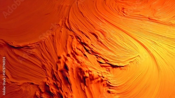 Fototapeta Abstract Orange Paint Texture Swirls Background Design Modern Art red oil bold rich warm color fluid