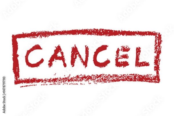Fototapeta Stamp or Sign Cancel Simple Sketch Vector Crayon