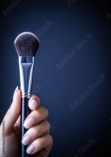 Fototapeta Mastering makeup techniques brush usage for flawless application in beauty tutorials