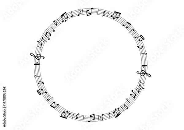 Obraz 円形の五線譜のフレーム