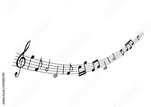 Obraz 曲線の五線譜のあしらい