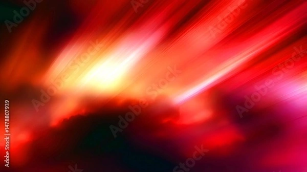 Fototapeta Abstract Red Orange Dynamic Motion Blur Background Design hot art warm rays speed light fiery style 