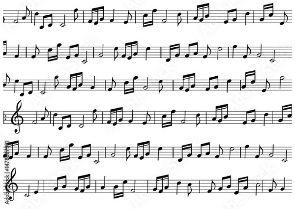 Obraz 五線譜の背景