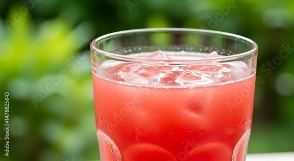 Fototapeta Crimson Chill: A Refreshing Summer Capture