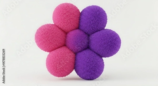 Fototapeta Fuzzy Bloom: A Study in Textured 3D Rendering