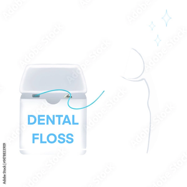 Fototapeta dental floss and stick, product, PNG, transparent